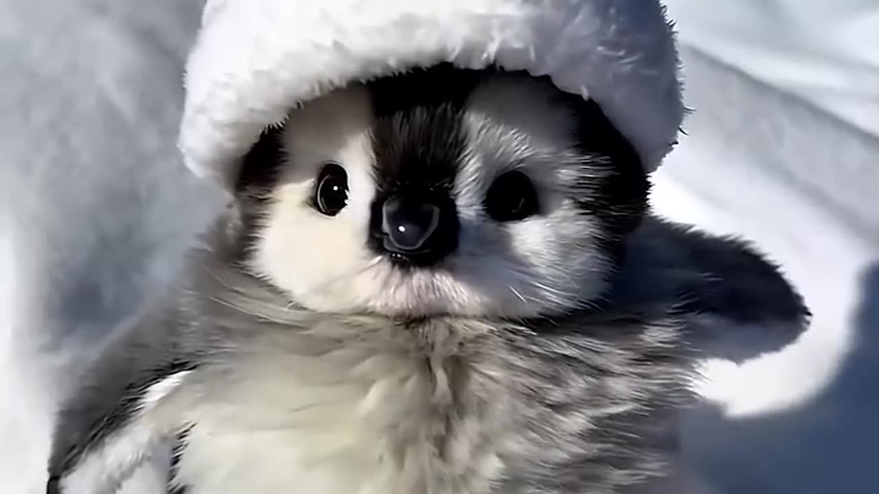 A cute little penguin tries a lemon slice and it turns out to be sour ๐ง๐นโค๏ธ๐ง
