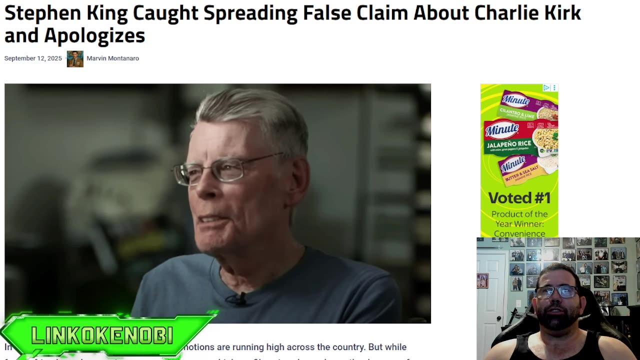 Stephen King Apologizes For Disrespecting Charlie Kirk's Death After Saying False Statements