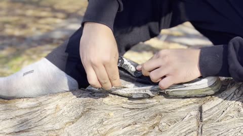 "Fix a Torn Shoe with Acetone & Gasoline | Survival Skill #survivalskills #naturehacks #camping