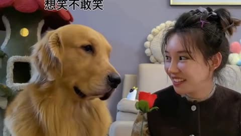 The hostess performed a magic trick, but the pet dog reacted awkwardly