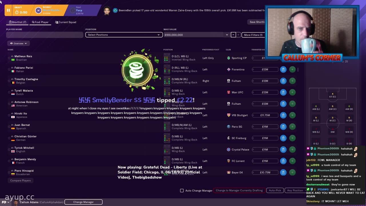 ayupcc - Callum's Corner - 25/04/25 - Football Manager Draft