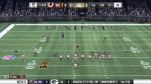 1966 WASHINGTON REDSKINS VS MADDEN 18 , WEEK 11 VS THE SAINTS