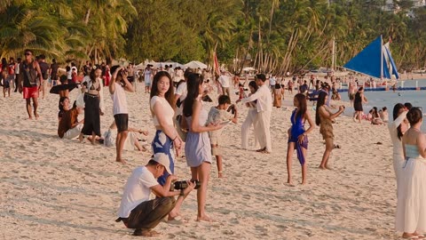 Having Fun and Strolling on the Summer Beach at Noon at 10:00 AM in October 17 2025