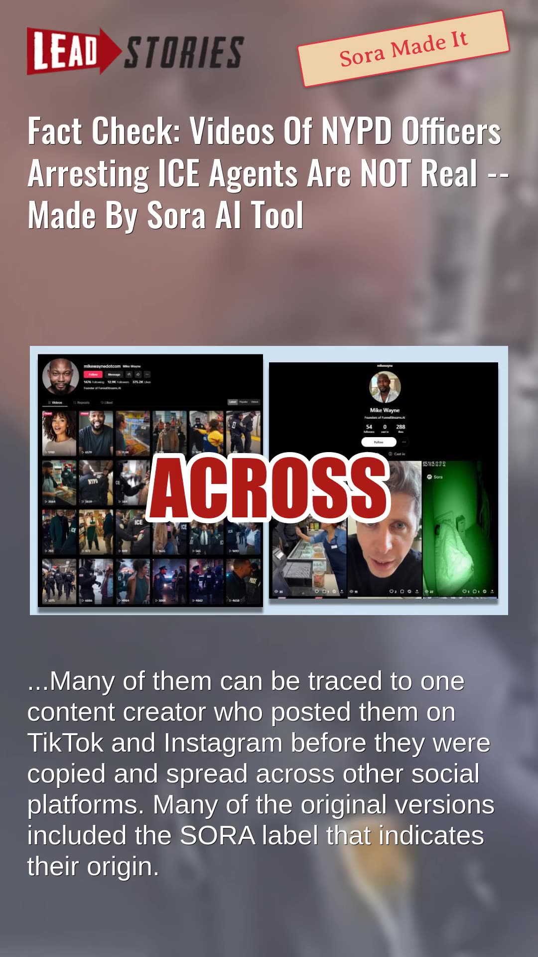 Fact Check: Videos Of NYPD Officers Arresting ICE Agents Are NOT Real -- Made By Sora AI Tool