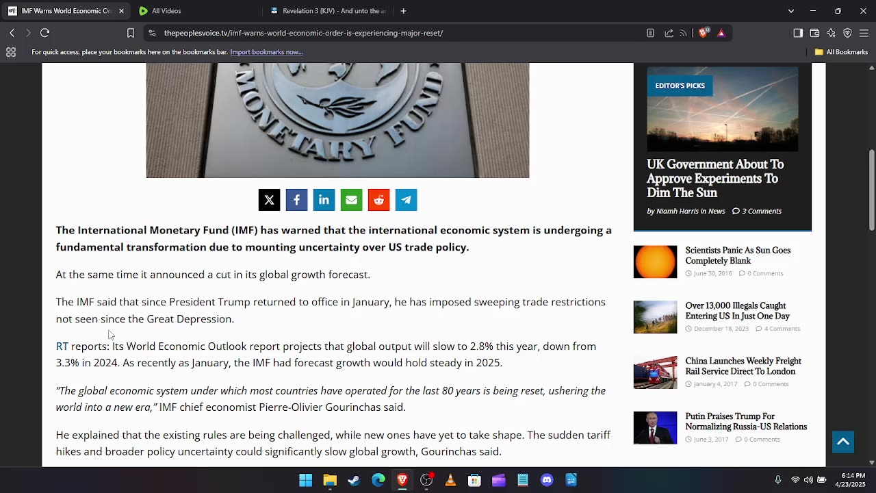 WORLD ECONOMIC ORDER IS EXPERIENCING A MAJOR RESET