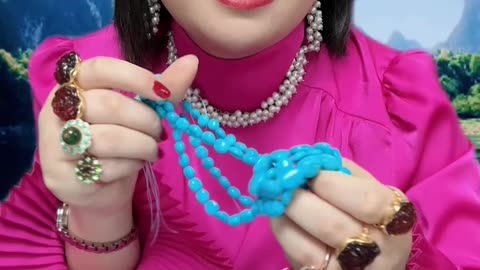250609-4 Sleeping Beauty Turquoise Freeform Bead Strand: Natural Improvisation Around the Neck