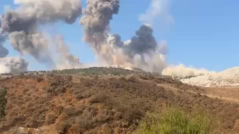Unusual powerful strikes in southern Lebanon.