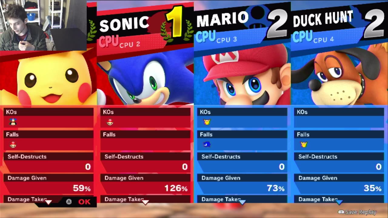 Duck Hunt And Mario VS Sonic And Pikachu The Pokemon In A Super Smash Bros Ultimate Match