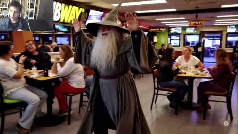Outtake #3,052 Of Gandalf From The LOTR Series Is Dancing At A Subway Restaurant Fake Funny Parody