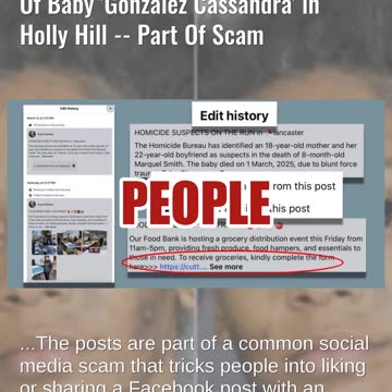 Fact Check: FAKE 'Santos Chylice' Facebook Warning About Homicide Of Baby 'Gonzalez Cassandra'