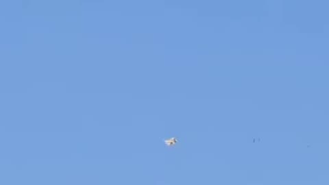 Iranian drone intercepted by an Israeli fighter jet