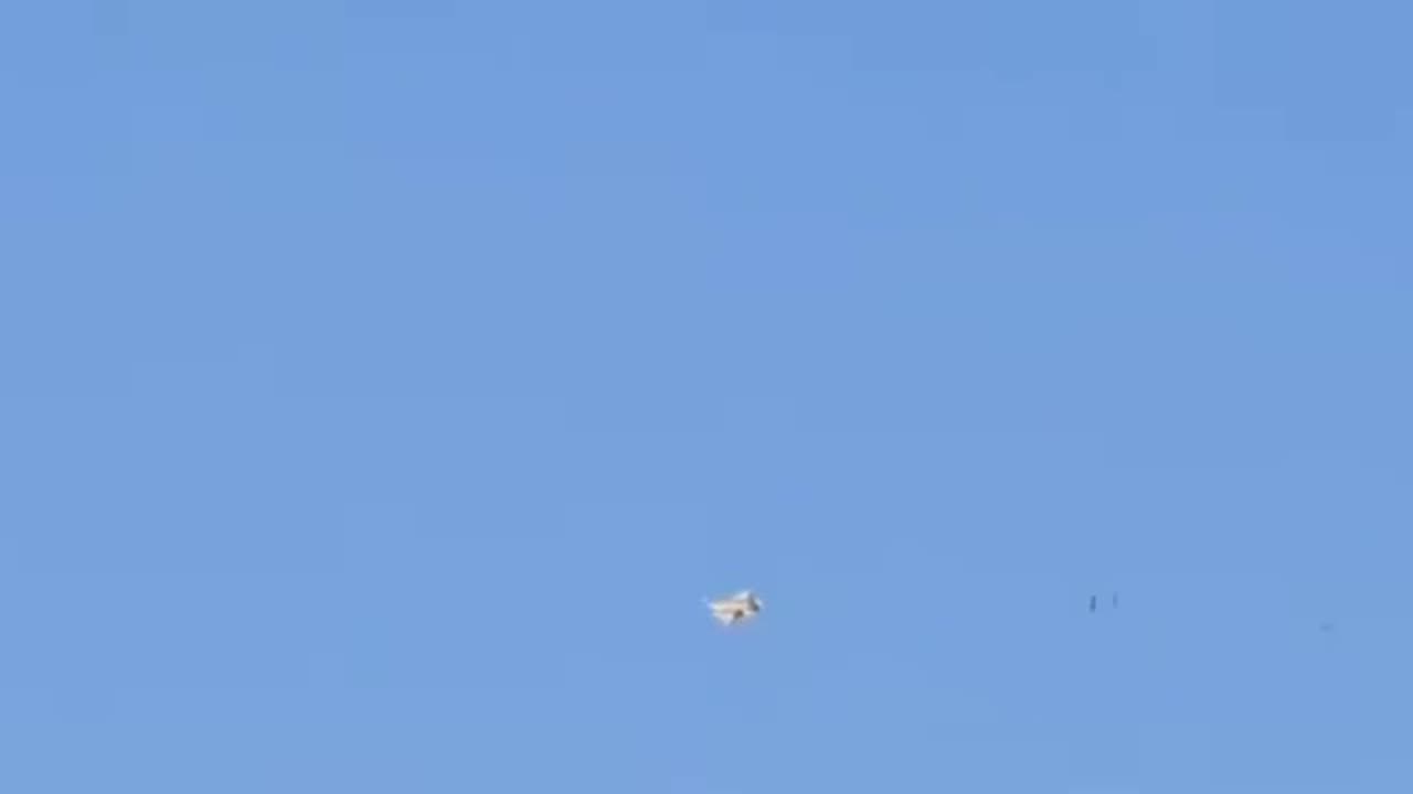 Iranian drone intercepted by an Israeli fighter jet