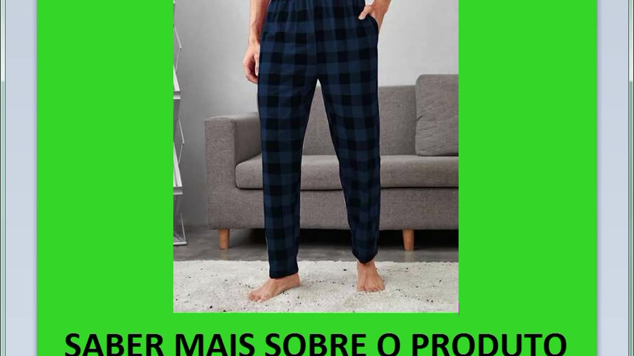 Calça de Pijama Xadrez Buffalo com Bolsos Angulares, Calça de Pijama para Homens