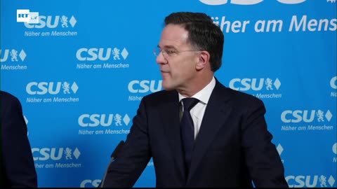 Live: Pressestatment vor Transtatlatischem Forum der CSU mit Wadephul, Rutte und von der Leyen