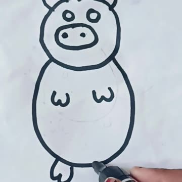 One circle one circle one big circle drawing challenge #shorts #pig