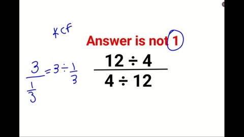(12÷4)/(4÷12) Answer is not 1. 99% failed! Can you do it? #math #logicalstation #mathproblem #math