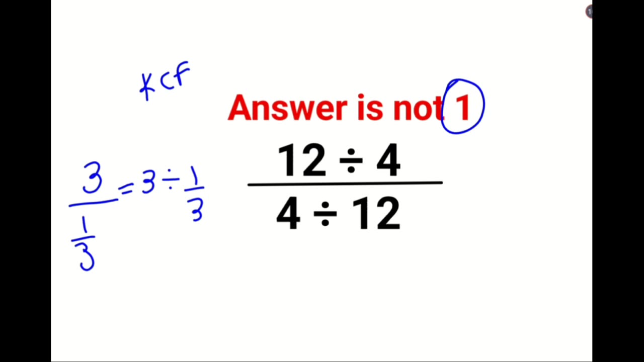 (12÷4)/(4÷12) Answer is not 1. 99% failed! Can you do it? #math #logicalstation #mathproblem #math
