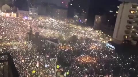 Belgrade Serbia - Largest protest against the government in Serbian history.