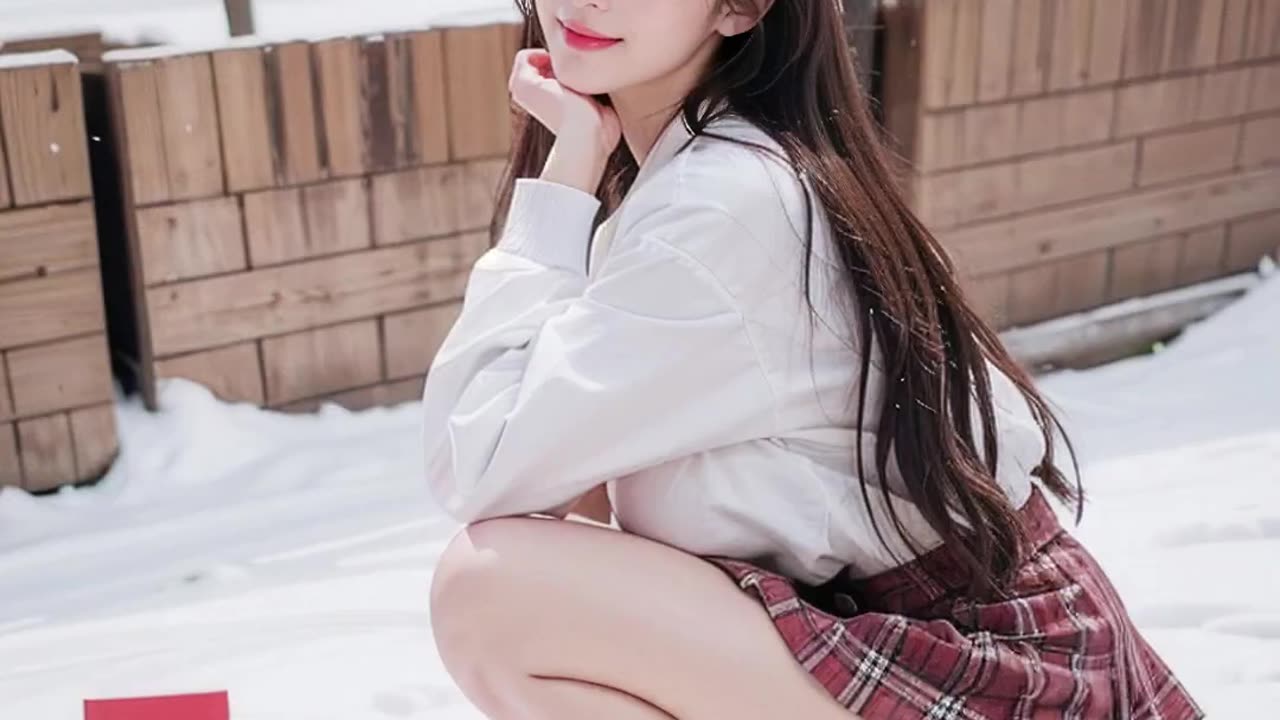 [4K AI girl]Girl on the snow#눈 위의 소녀#雪の上の女の子#雪地上的女孩#lookbook#ai#girl