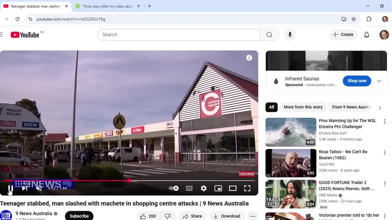 Nine News report on bloody attacks looks like comms about white hat takedown of evil trade