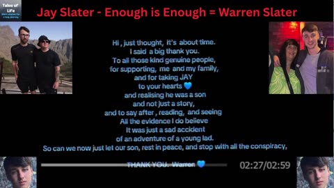 Jay Slater - Enough is Enough = Warren Slater !!
