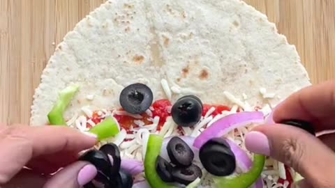 pizza and a quesadilla