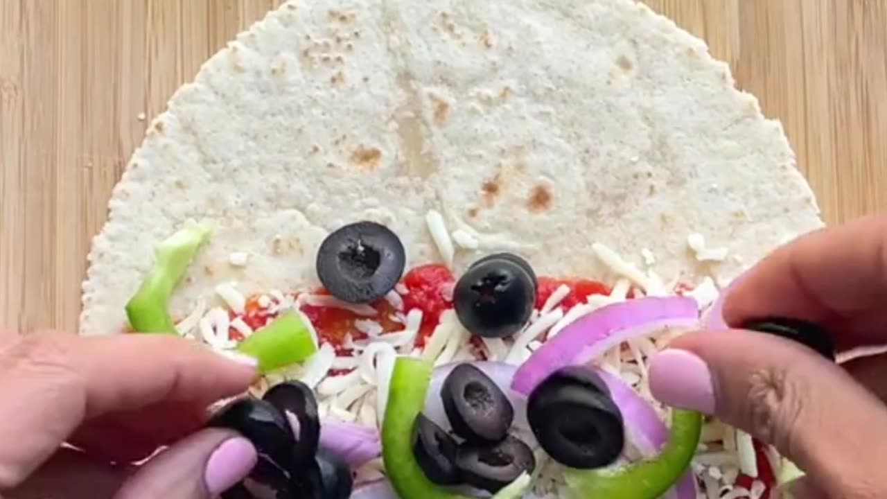 pizza and a quesadilla