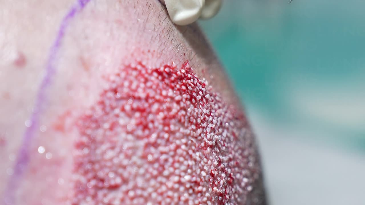 Hairline design, extraction & implantation done precisely at Long Hair Center with 100% success.