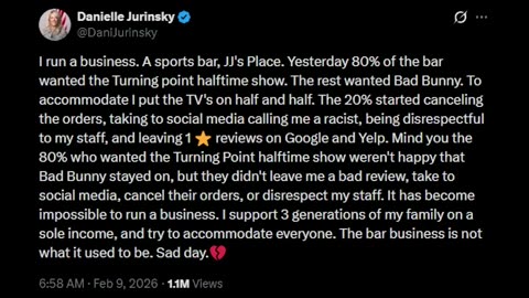 SPORTS BAR GETS BAD REVIEWS FOR AIRING TPUSA SHOW