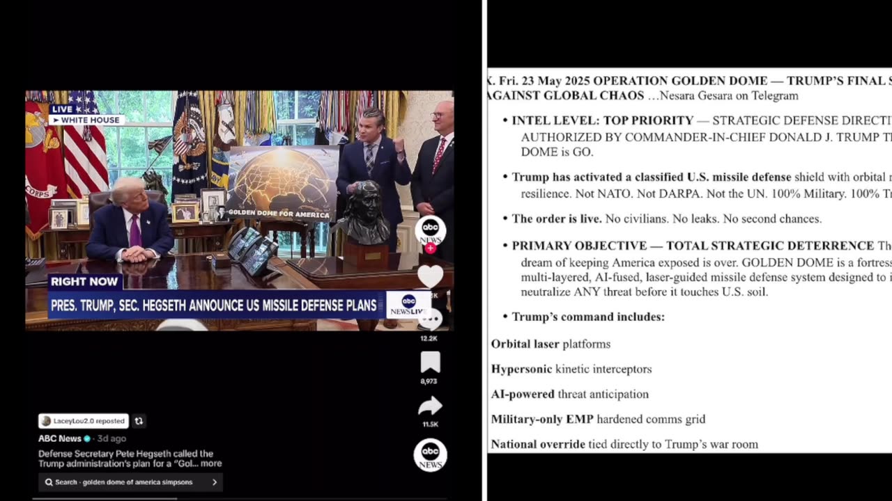 Trump talks golden dome