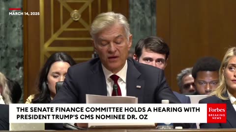 JUST IN: Dr. Oz Gives Opening Remarks In His Confirmation Hearing: 'Here's Some Painful Truths...'