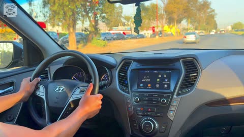 Hyundai Santa Fe 2017 Sunset Test Drive - Santa Fe V6 3.3L AWD Driving around the City Duque Vision