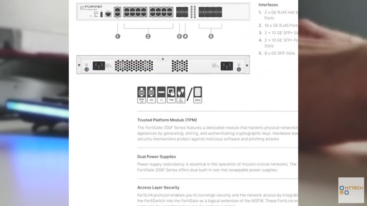 FortiGate-200F Network Security Appliance Plus 1 Year FortiGuard Enterprise Prot