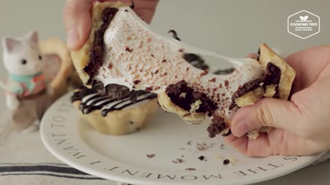 _쭉. 늘어나는 마시멜로우! 스모어 초코칩 쿠키컵 만들기 - S'mores Chocolate Chip Cookie Cups Recipe - Cooking tree