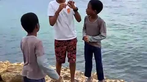 Caribbean kids having fun.