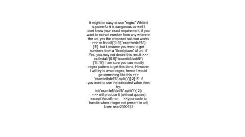 How can I get int value from url