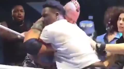 Attempted Murder Ape Raja Jackson Pummels Unconscious White Man in Wrestling Ring