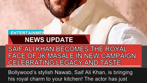 Saif Ali Khan Becomes the Royal Face of Jk Masale