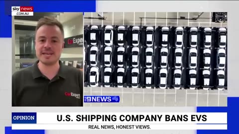 US shipping company bans electric vehicles after a ship sank from an electric vehicle fire.