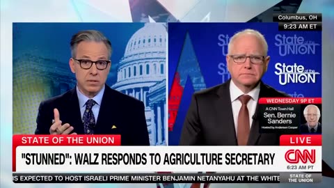 Tim Walz Visibly Demoralized As Tapper Reads Out Union Statement Supporting Trump Tariffs