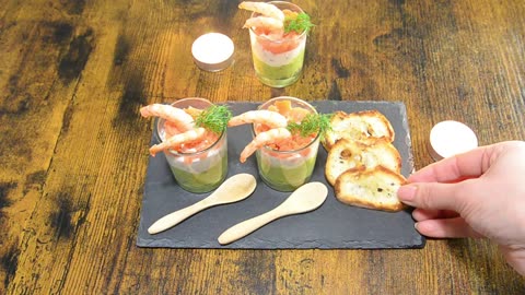 Verrines au saumon fumé et avocat