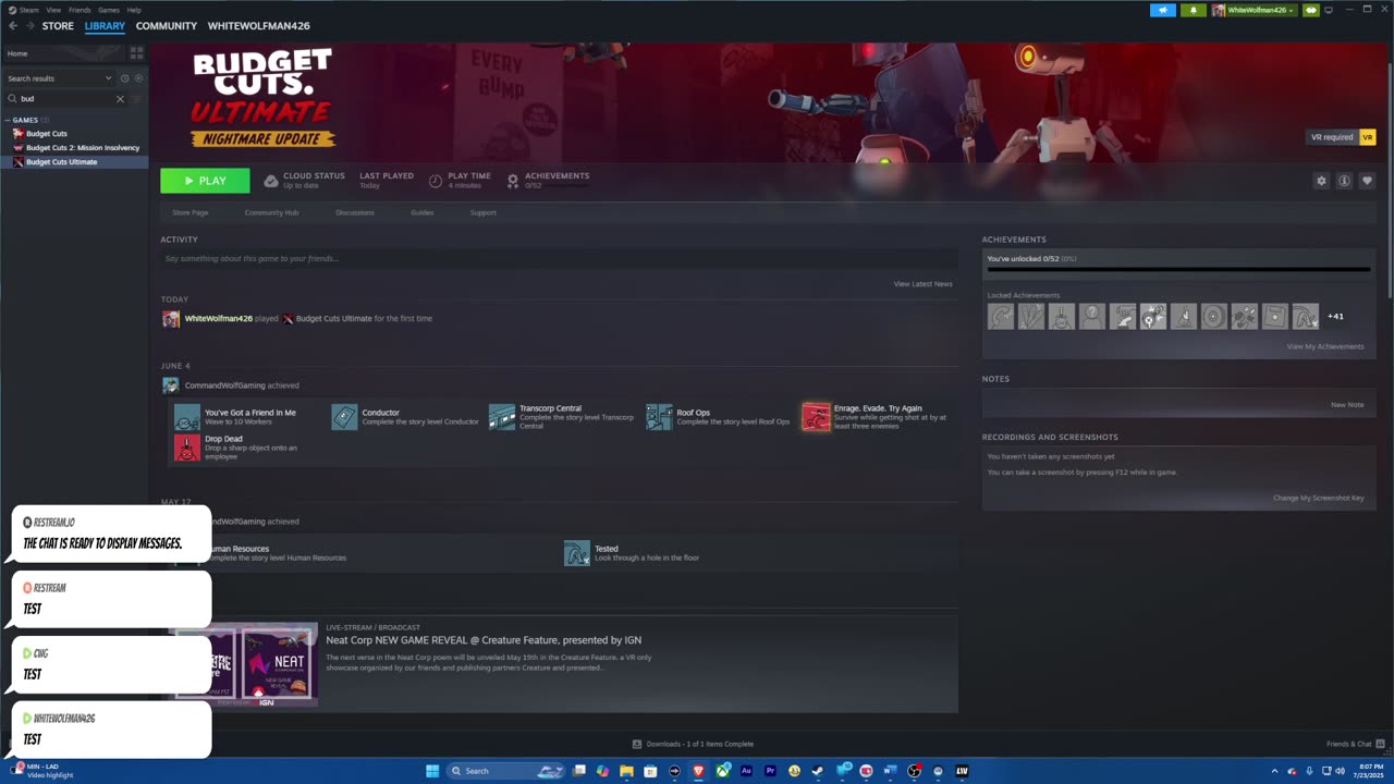Wednesday Night Stream Night - Budget Cuts Ultimate