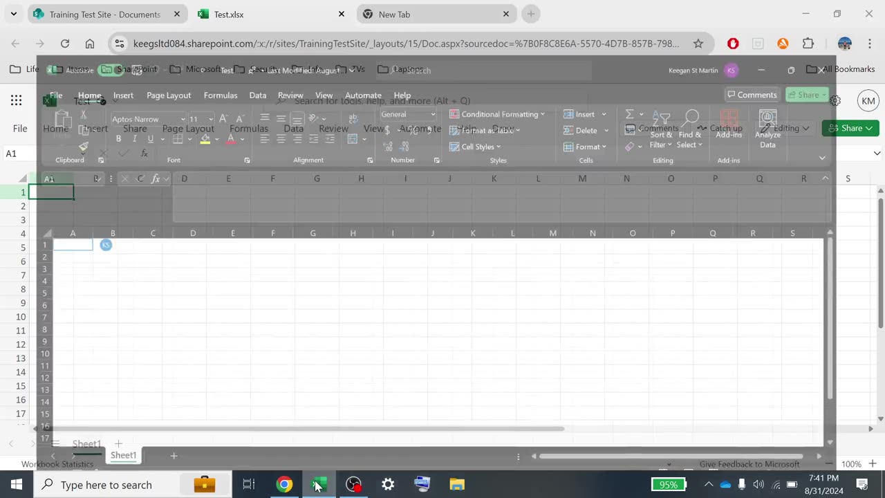 saving a microsoft excel via desktop version