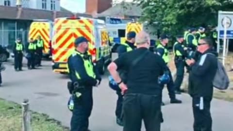 Heavy Police presence outside the Bell Hotel in Epping right now