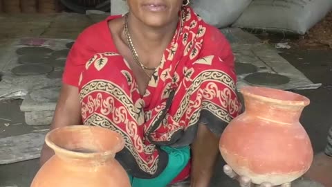 Making rural-style clay pots