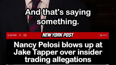 Nancy Pelosi Loses It with Jake Tapper over insider trading allegations