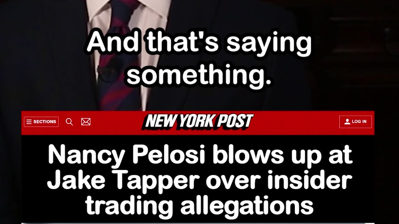 Nancy Pelosi Loses It with Jake Tapper over insider trading allegations
