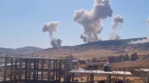 Airstrikes targeted mountainous areas in the Bekaa region of eastern Lebanon