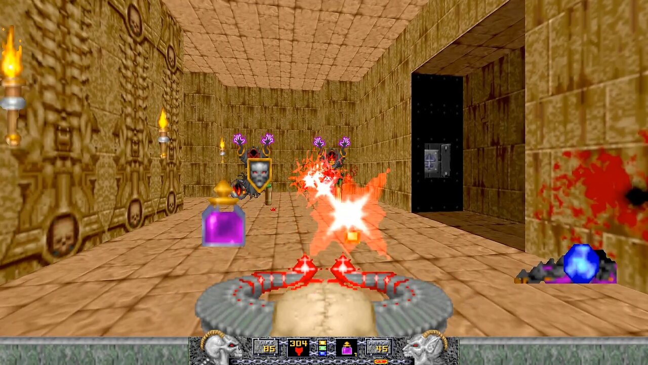 [Heretic - No Items, Wand Start, All Secrets (Bp)] - E3m3 the Confluence
