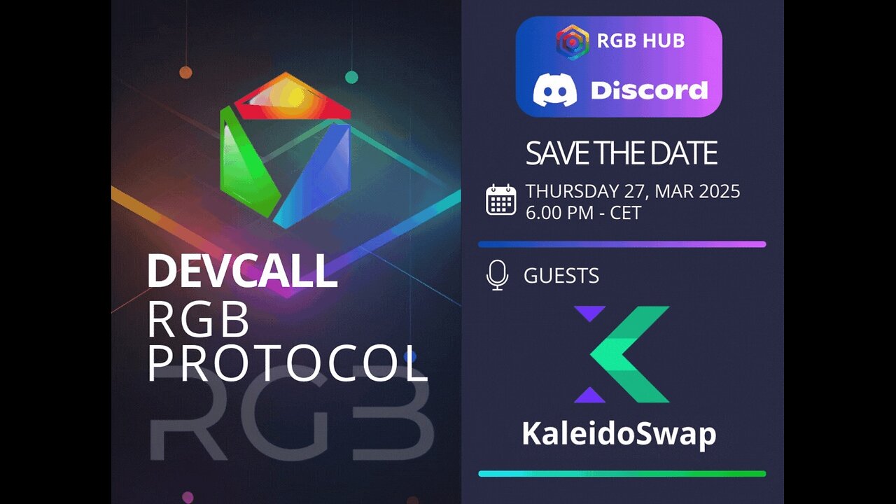 RGB HUB Community Call – KaleidoSwap: DEXs on Bitcoin with Lightning-Powered Swaps ⚡